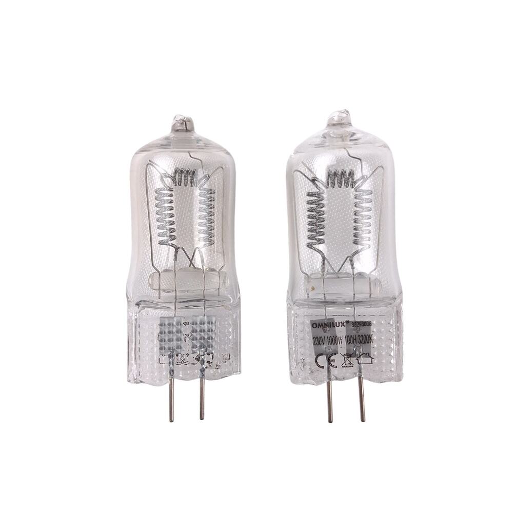 (2-Pack) Omnilux 230V 1000W GX-6.35 3200K Halogen Stage Light Bulb